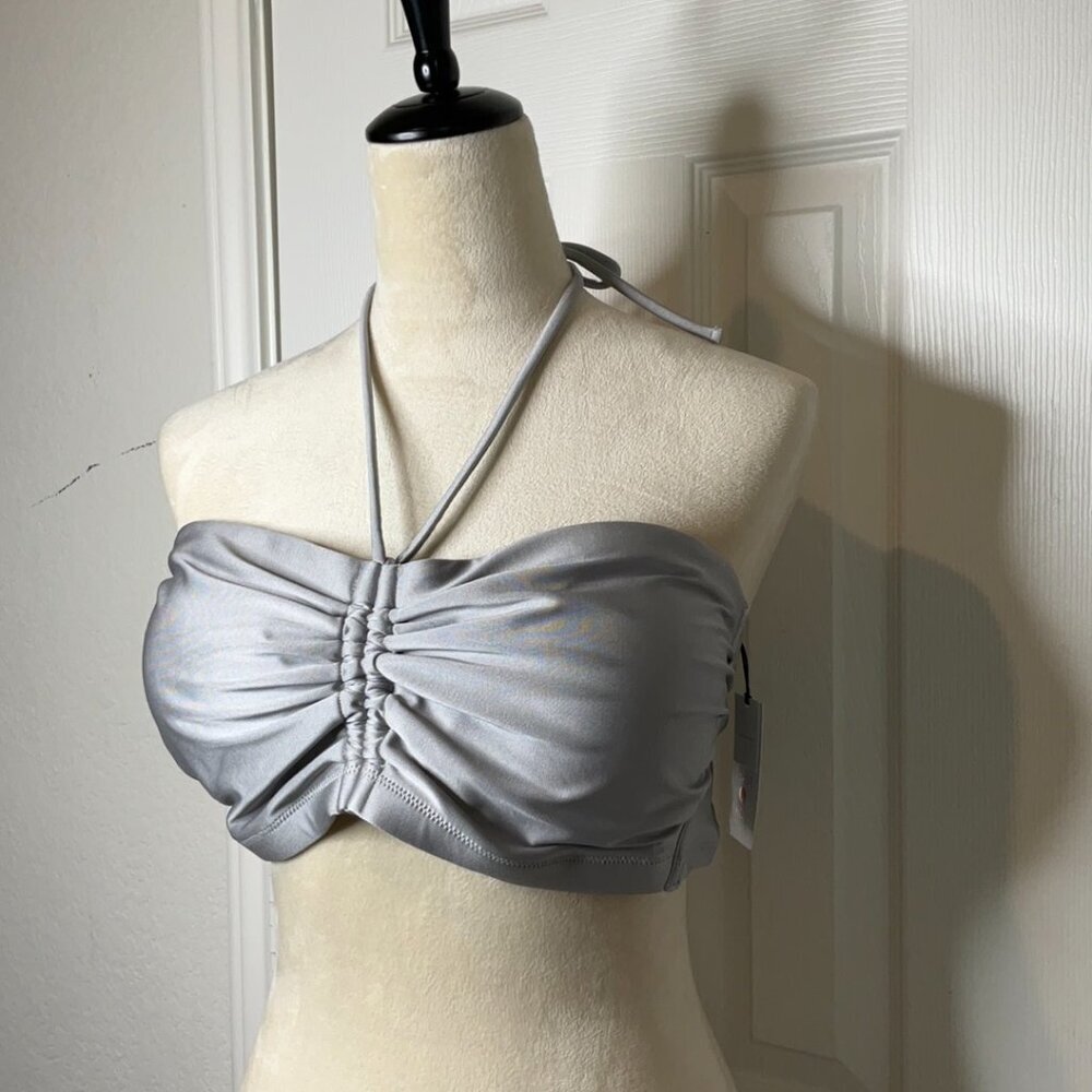 Shade & Shore Women Bandeau Silver Top Cheeky Bikini Swim Set Various Sizes - Picture 5 of 10
